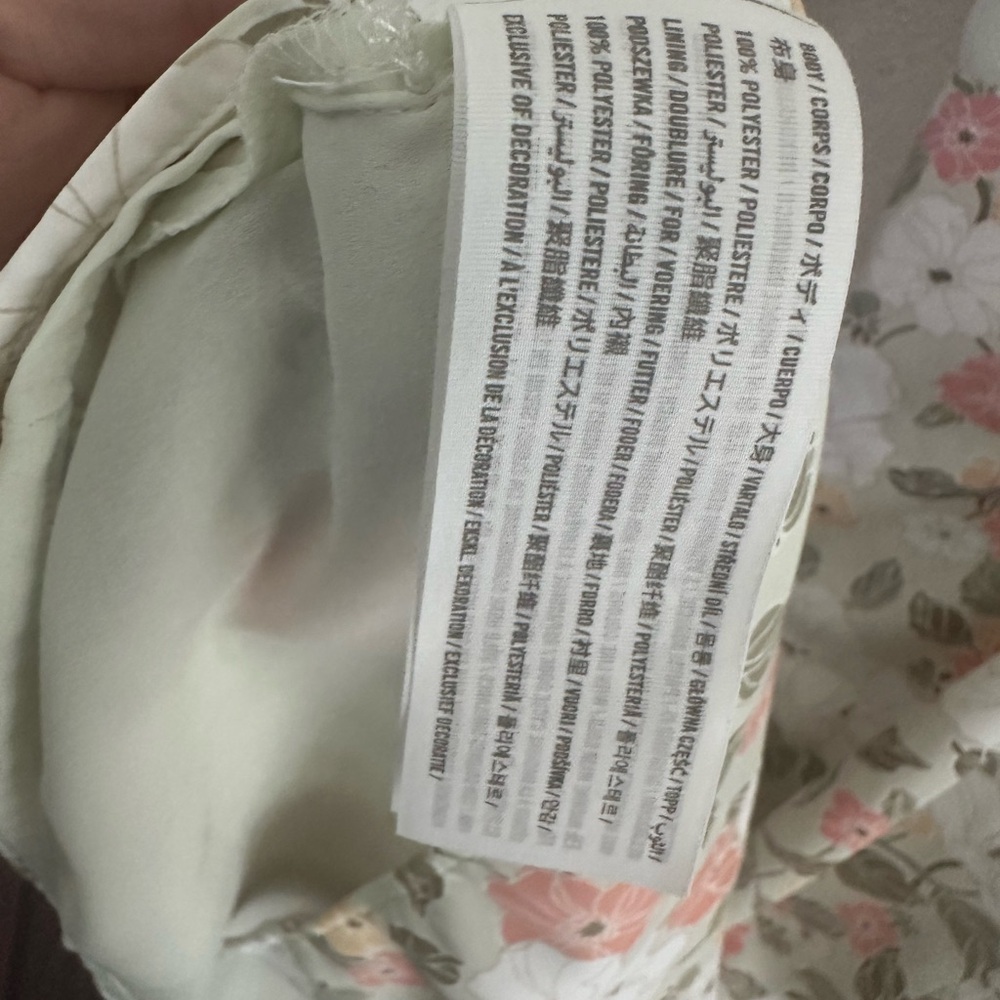 Abercrombie & Fitch Light Mint Floral Midi Dress with Pink and White Flowers - Picture 9 of 10